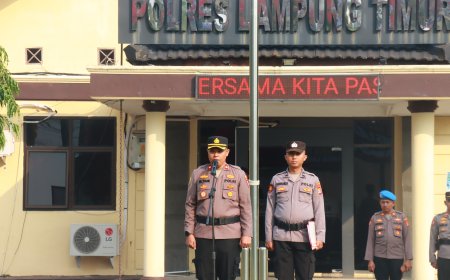 Apel Pagi Polres Lampung Timur, Tingkatkan Disiplin, Loyalitas, dan Profesionalisme