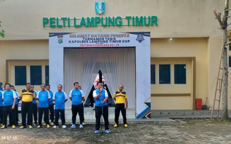 Pimpin Apel Pagi : Wakapolres Ajak Suskeskan Turnamen Tenis Kapolres Lampung Timur Cup 2025