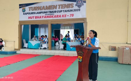 HUT Bhayangkara Ke-79 : Kali Pertama Digelarnya Turnamen Tenis Kapolres Lampung Timur Cup