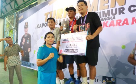 Tutup Turnamen, AKBP Heti Patmawati Apresiasi Sportivitas Atlit Tenis Kapolres Lampung Timur Cup 2025
