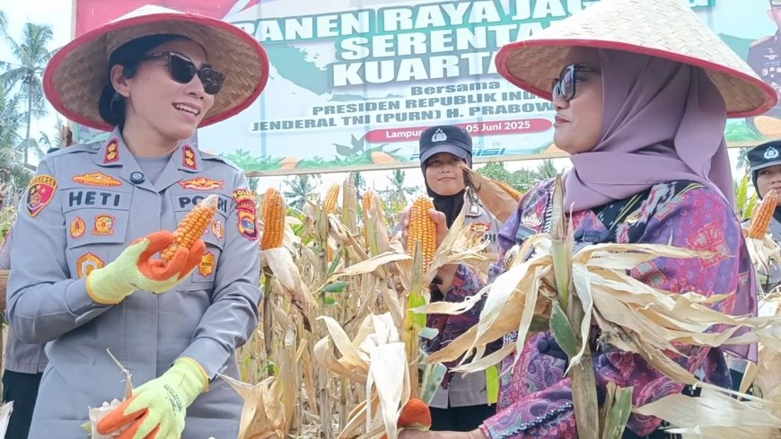 Asta Cita Presiden: Polres Lampung Timur Panen Raya Jagung Tahap II