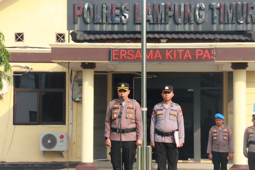 Apel Pagi Polres Lampung Timur, Tingkatkan Disiplin, Loyalitas, dan Profesionalisme
