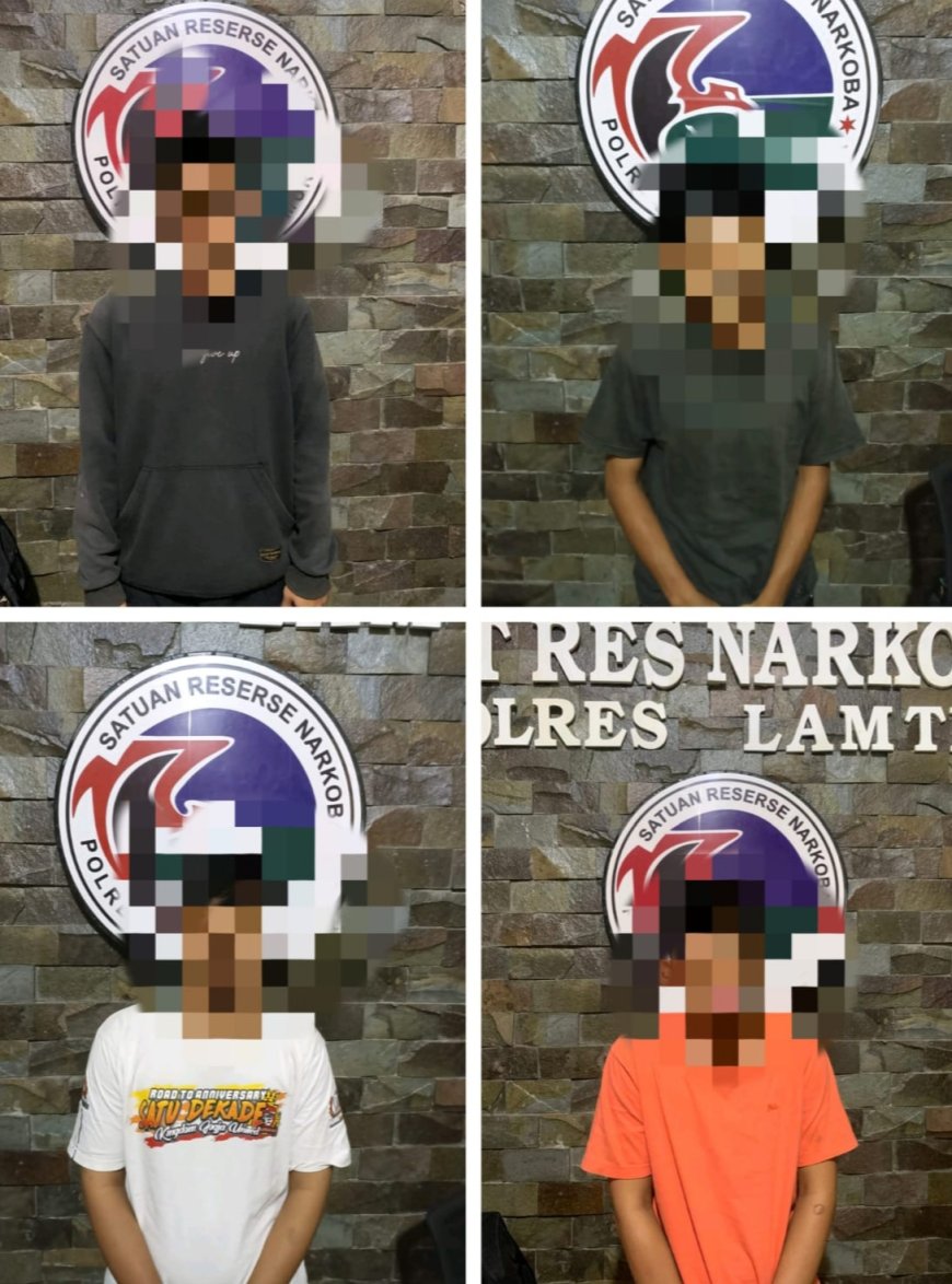 Operasi Gempur Narkotika, Polres Lampung Timur Bekuk Empat Tersangka