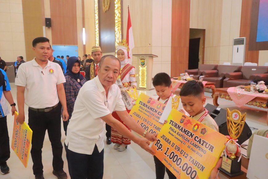 Turnamen Catur Piala Kapolda Lampung 2025 Resmi Ditutup, Inilah Juaranya
