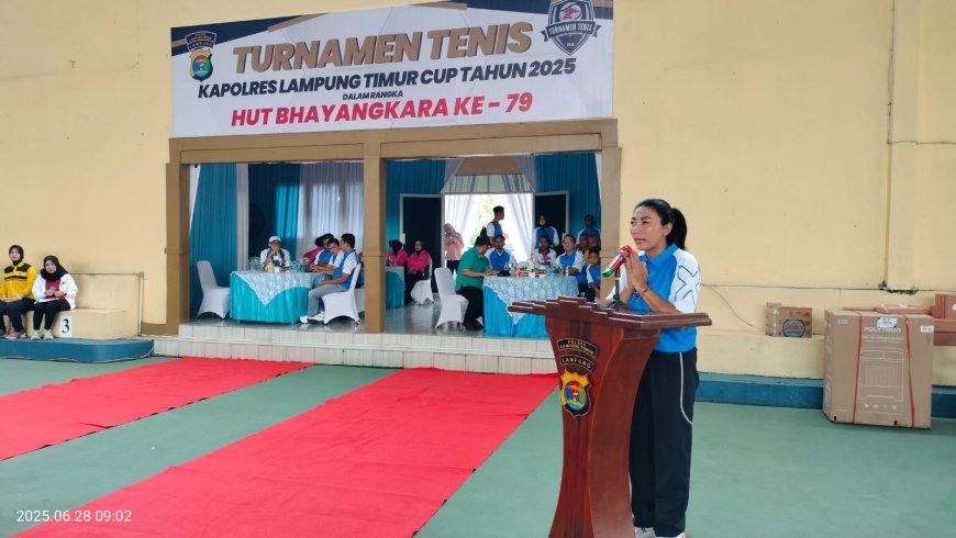 HUT Bhayangkara Ke-79 : Kali Pertama Digelarnya Turnamen Tenis Kapolres Lampung Timur Cup