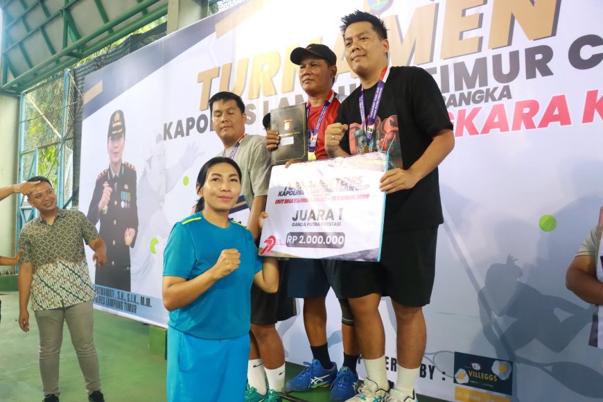Tutup Turnamen, AKBP Heti Patmawati Apresiasi Sportivitas Atlit Tenis Kapolres Lampung Timur Cup 2025