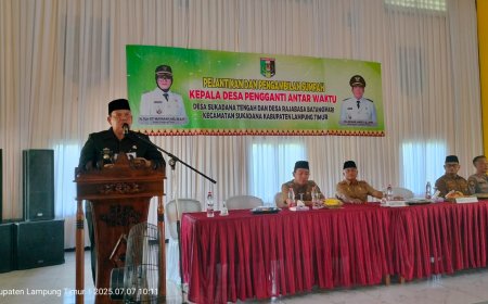 Lantik Dua Kades PAW di Lampung Timur, Ini Pesan Wakil Bupati Azwar Hadi