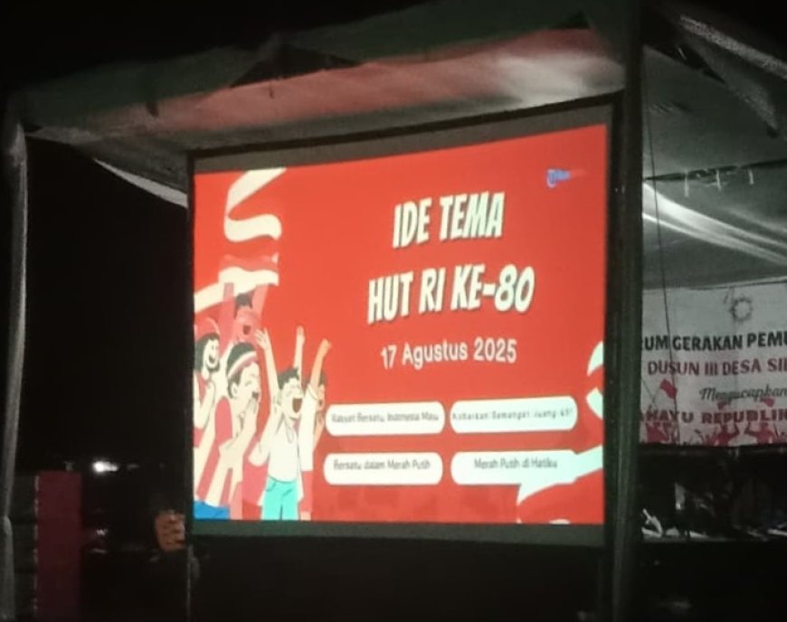 Hiburan Layar Tancap Melengkapi Kemeriahan HUT RI Ke-80 di Desa Sidodadi