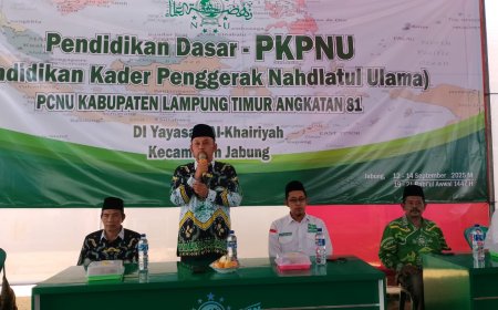 Kaderisasi NU Lampung Timur: Gus Dar Buka Pendidikan Kader Penggerak Nahdliyah