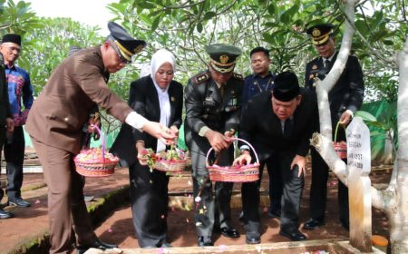 Semangat Patriotisme Berkobar, Kodim 0429/Lamtim Pimpin Ziarah Nasional Peringati HUT ke-80 TNI