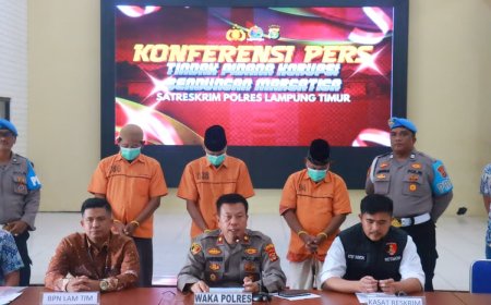 Korupsi Bendungan Marga Tiga Terungkap, Polres Lampung Timur Amankan Tiga Tersangka
