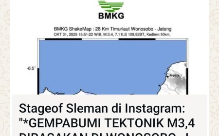Gempa Tektonik M3,4 Guncang Wonosobo, Warga Diminta Tetap Tenang