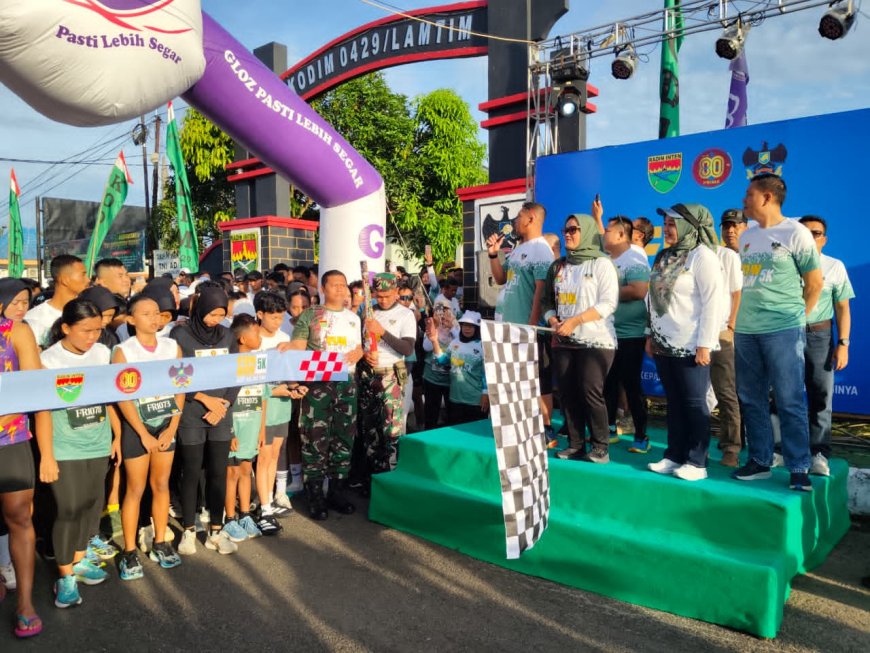 HUT ke-80 TNI di Lampung Timur Meriahkan dengan Fun Run 5K dan Semangat Kebersamaan
