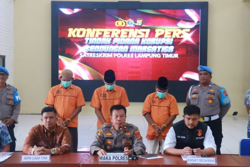 Korupsi Bendungan Marga Tiga Terungkap, Polres Lampung Timur Amankan Tiga Tersangka