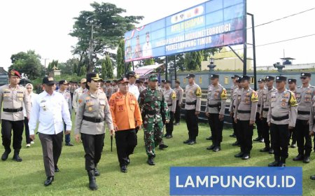 Polres Lampung Timur Pimpin Apel Kesiapsiagaan Hadapi Bencana Hidrometeorologi