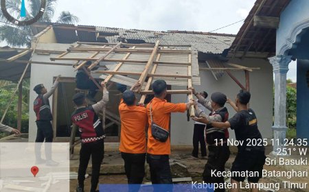 Angin Puting Beliung Terjang Lampung Timur, Puluhan Rumah Rusak di Dua Kecamatan