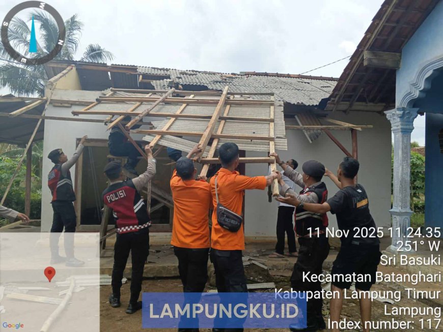 Angin Puting Beliung Terjang Lampung Timur, Puluhan Rumah Rusak di Dua Kecamatan