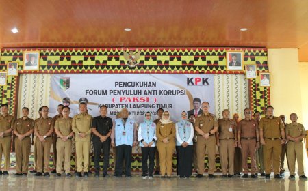 Bupati Ela Kukuhkan Forum Penyuluh Anti Korupsi Lampung Timur