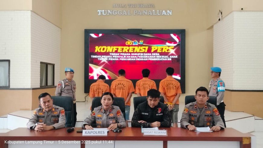 Polisi Berhasil Membongkar Tiga Kasus Besar di Lampung Timur