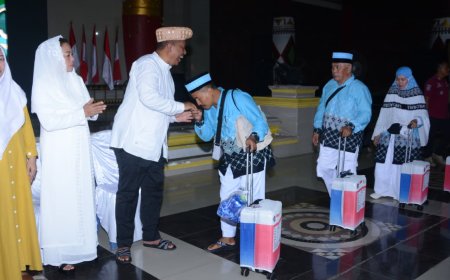 Plt. Bupati Lampung Tengah Lepas 155 Jemaah Calon Haji Kloter 09 ke Tanah Suci