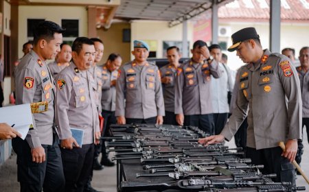 Kapolres Lampung Tengah Cek Kesiapan Alsus dan Almatsus Jelang May Day 2026