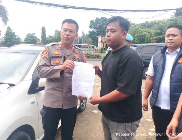 Mobil Kembali Tanpa Biaya, Korban Curat Apresiasi Kerja Cepat Polres Lampung Timur