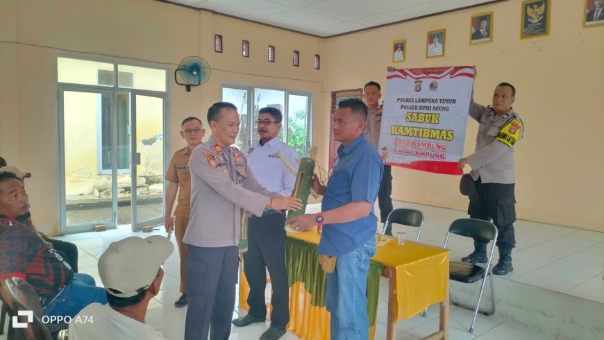 Perkuat Keamanan Lingkungan, Polsek Bumi Agung Resmikan "Sabuk Kamtibmas" dan Bagikan Kentongan