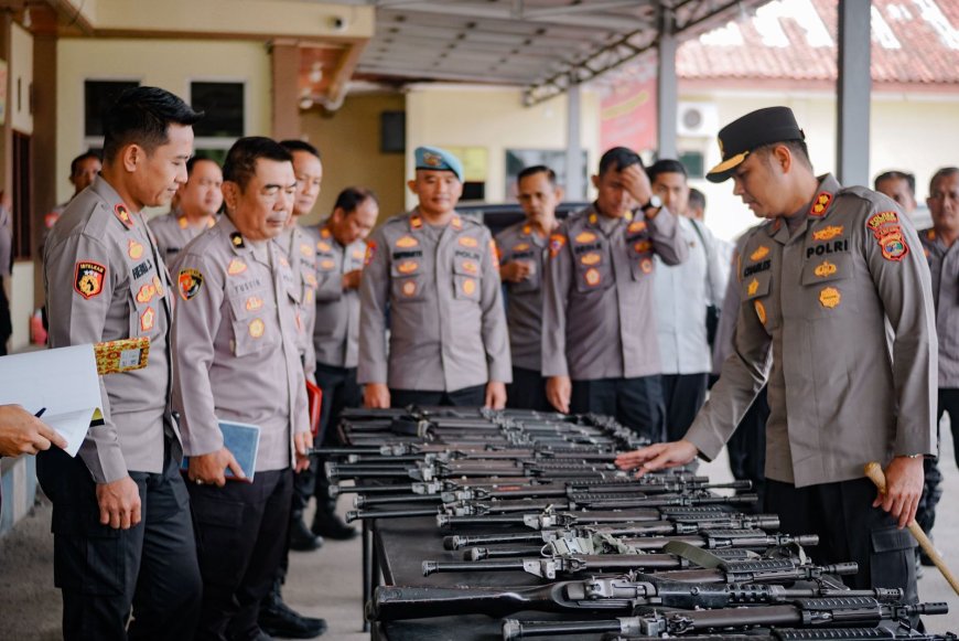Kapolres Lampung Tengah Cek Kesiapan Alsus dan Almatsus Jelang May Day 2026