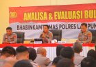 Polres Lampung Tengah Evaluasi Kinerja Bhabinkamtibmas, Pastikan Kamtibmas Tetap Kondusif