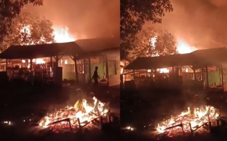 Mencekam, Massa Diduga Bakar Ponpes Nurul Jadid di Mesuji Lampung