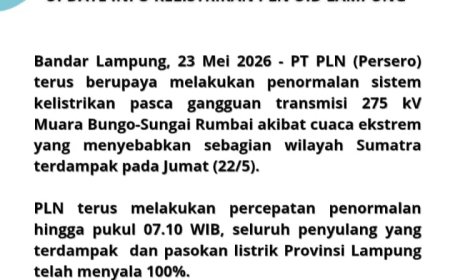 Listrik Lampung Kembali Normal 100 Persen, PLN Tuntaskan Pemulihan Pasca Gangguan Transmisi akibat Cuaca Ekstrem