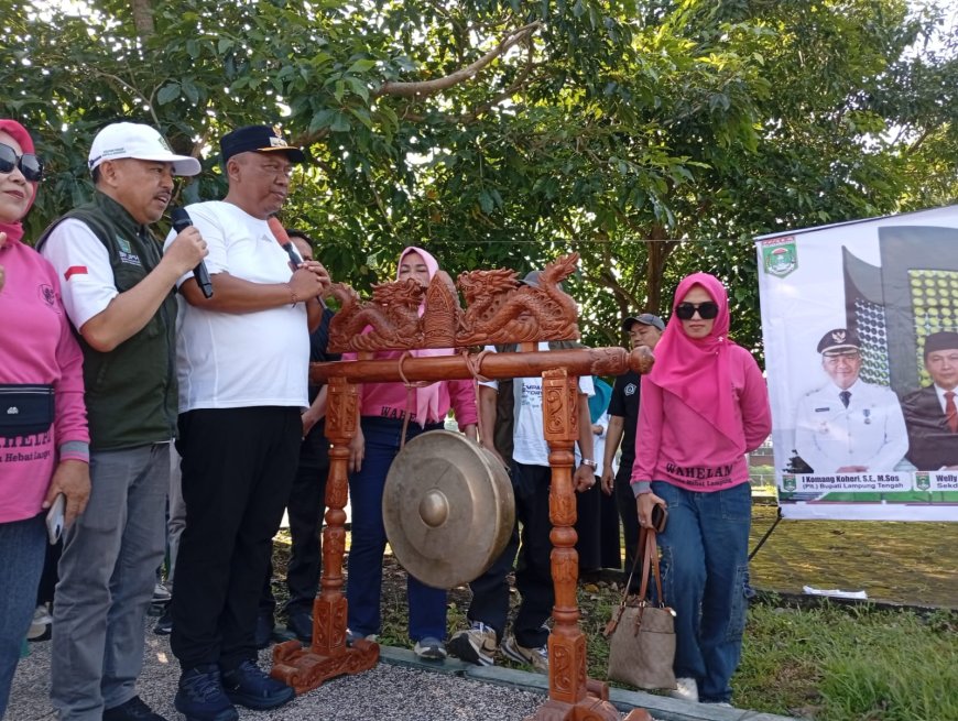 Car Free Day di Tugu Canang, Plt Bupati Lampung Tengah Gencarkan Sertifikasi Halal untuk UMKM