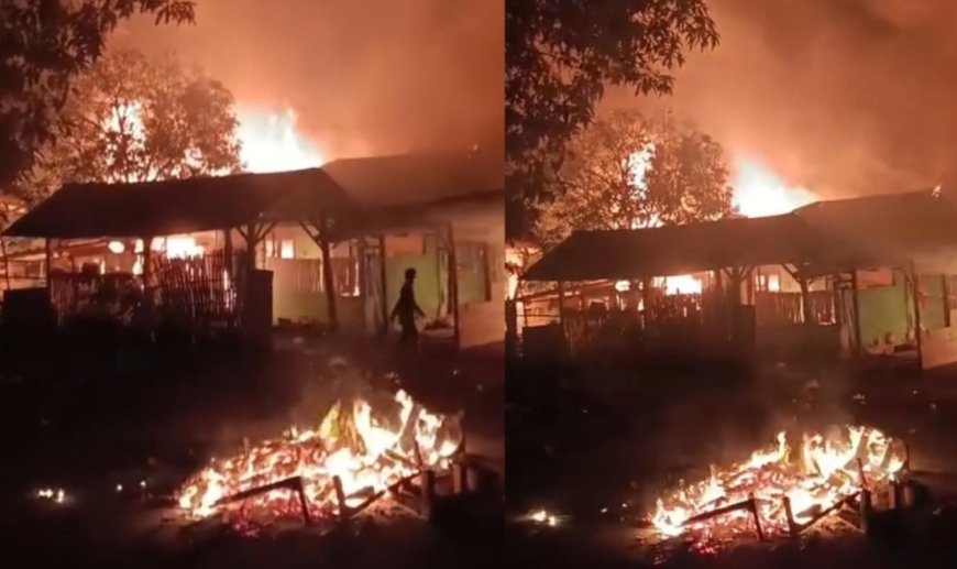 Mencekam, Massa Diduga Bakar Ponpes Nurul Jadid di Mesuji Lampung