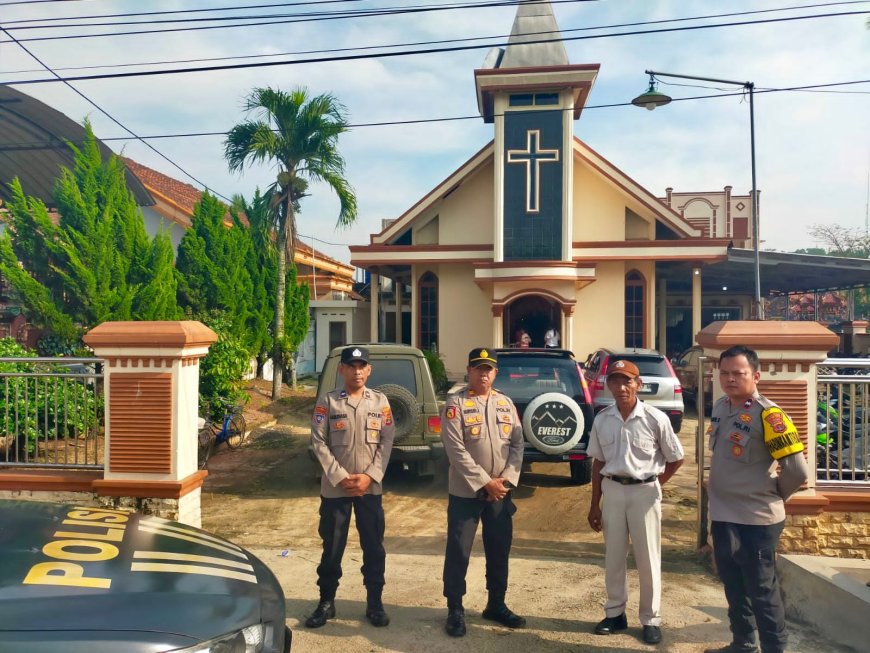 Polisi Jaga Ketat Ibadah Kenaikan Yesus di Lampung Tengah, Jemaat Merasa Aman dan Nyaman