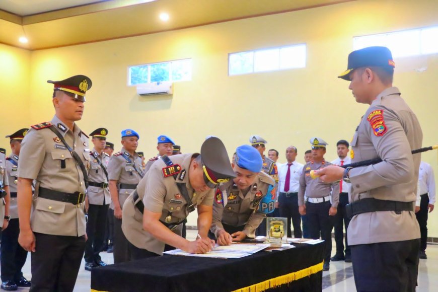 Kapolres Lamteng Tekankan Profesionalisme Saat Sertijab