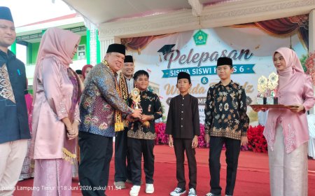Wabup Azwar Hadi Lepas 66 Siswa dan Wisuda 65 Tahfidz MIN 2 Lampung Timur