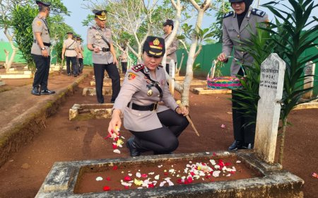 Polres Lampung Timur Gelar Ziarah TMP Peringati Hari Bhayangkara ke-80