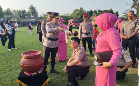 67 Personel Polres Lampung Timur Naik Pangkat, Kapolres Tekankan Tanggung Jawab Lebih Besar