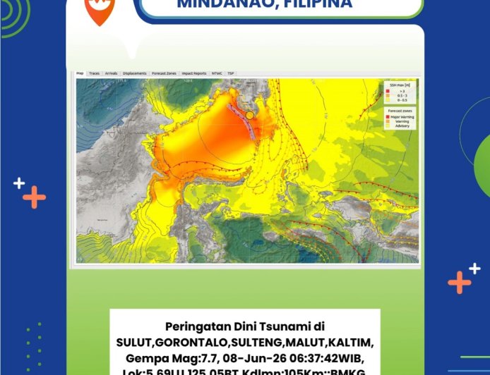 Gempa M 7,7 Guncang Kepulauan Sangihe, BMKG Keluarkan Peringatan Dini Tsunami di Sejumlah Wilayah