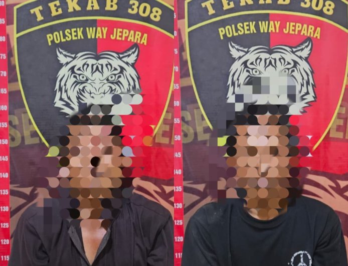 Motor Ditinggal dengan Kunci di Dasbor, Dua Pelaku Curat di Way Jepara Dibekuk Polisi