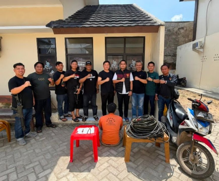 Pencuri Kabel Tower di Lampung Tengah Ditangkap Tekab 308 Presisi Polsek Terbanggi Besar