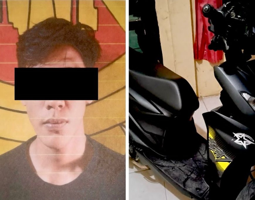 Polisi Ringkus Pemuda Lampung Tengah yang Bawa Kabur Motor Pinjaman dengan Modus Jenguk Ibu