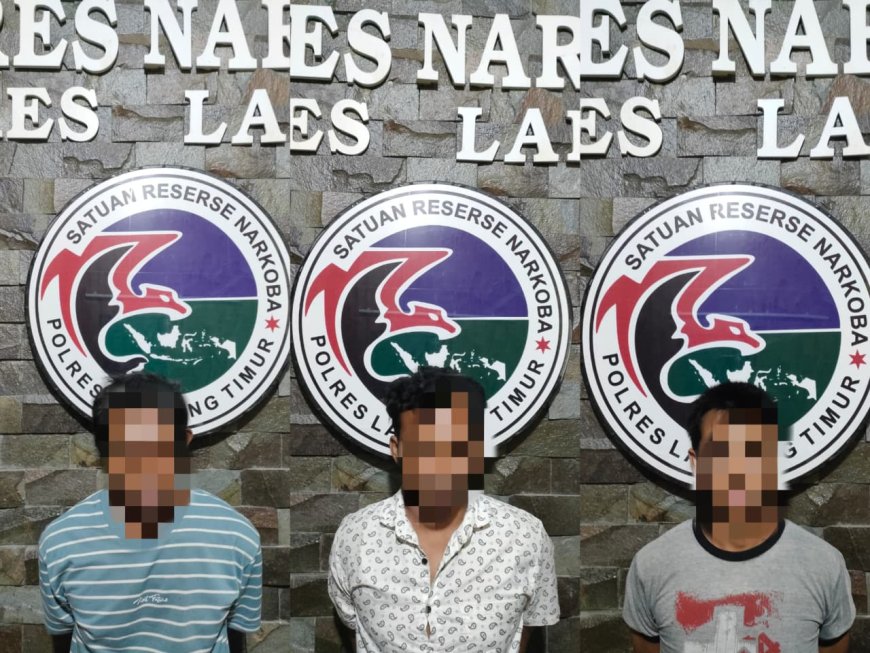 Satresnarkoba Polres Lampung Timur Tangkap Tiga Pelaku Penyalahgunaan Sabu di Marga Tiga