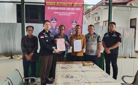 Kejari Lampung Timur Hentikan Perkara Pencurian Motor Melalui Restorative Justice