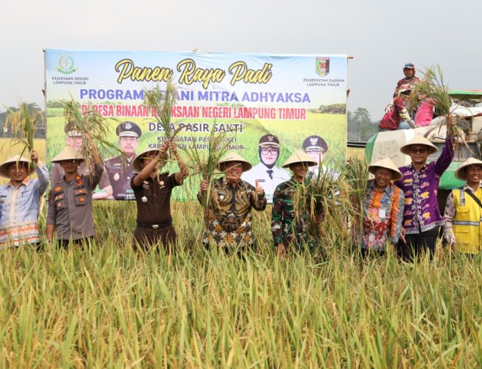 Kejaksaan dan Pemkab Lampung Timur Sukses Gelar Panen Raya Padi