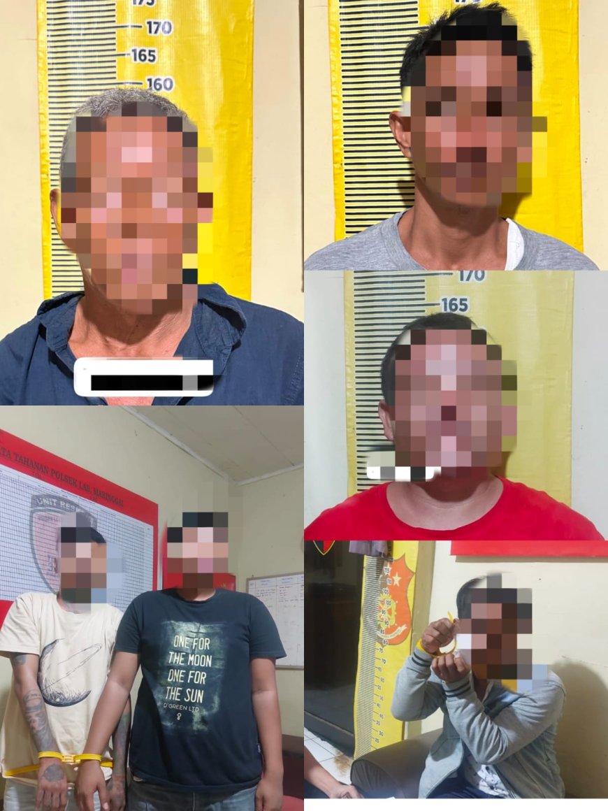 Gempur Peredaran Gelap Narkoba, Polsek Labuhan Maringgai Ringkus Enam Tersangka dalam Semalam