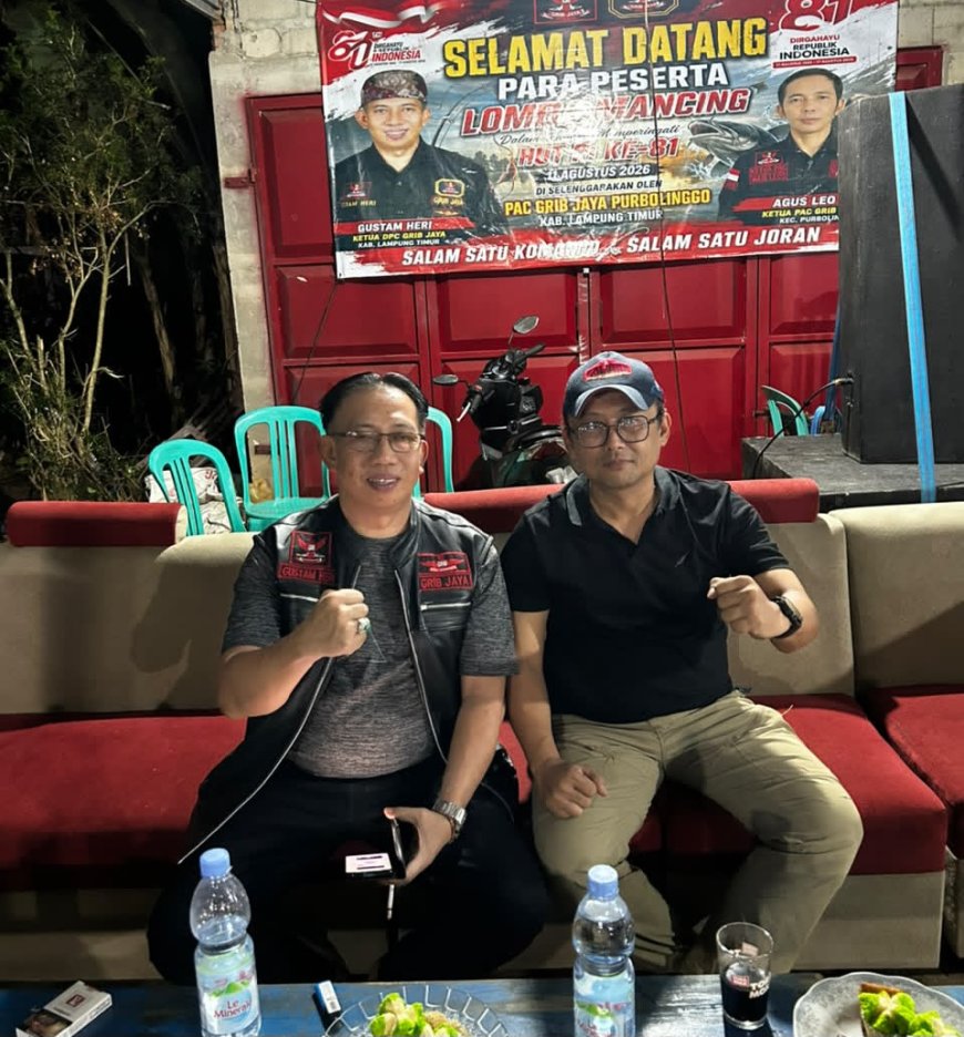 Ketua GRIB Jaya Gustam Heri dan Kepala BNNK Maman Permana Semarakkan Lomba Mancing Gratis di Lampung Timur