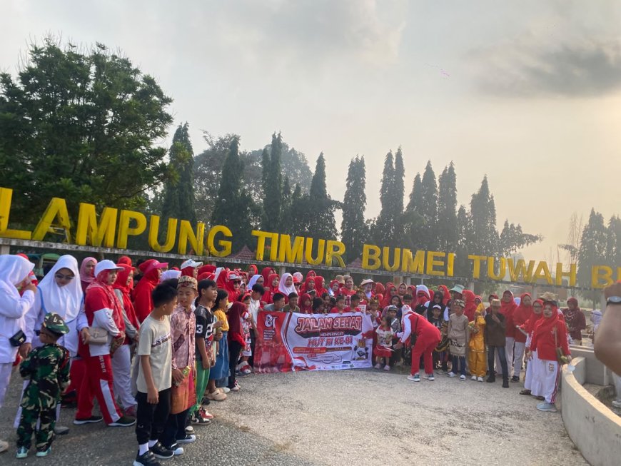Semarak HUT Ke-81 RI di Gedung Dalem, Warga Gelar Jalan Sehat dan Harapkan Jalan Hotmix