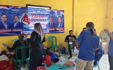 41 Kantong Darah Terkumpul, Demokrat Lampung Timur Gelar Aksi,Darah Demokrat Untuk Ibu Pertiwi