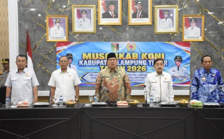 Buka Musorkab KONI, Azwar Hadi Tekankan Persatuan dan Kemajuan Olahraga Lampung Timur
